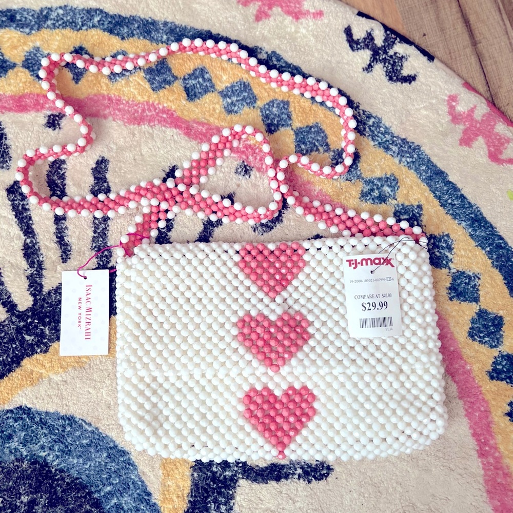NWT BEADED HEART CROSSBODY